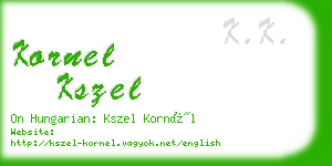 kornel kszel business card